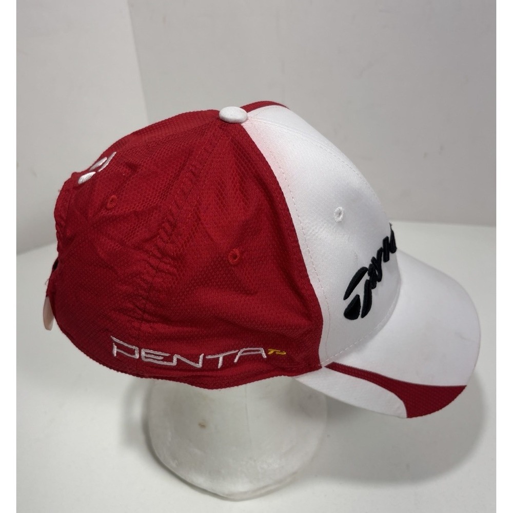 TAYLORMADE R9‎ Penta TP Golf Hat White Red Adjustable Cap Logo Embroidered - Picture 4 of 8